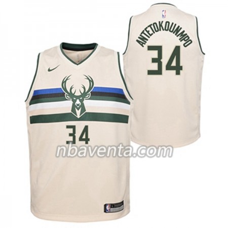 Camiseta Hombre Milwaukee Bucks Giannis Antetokounmpo 34 Nike City Edition Swingman